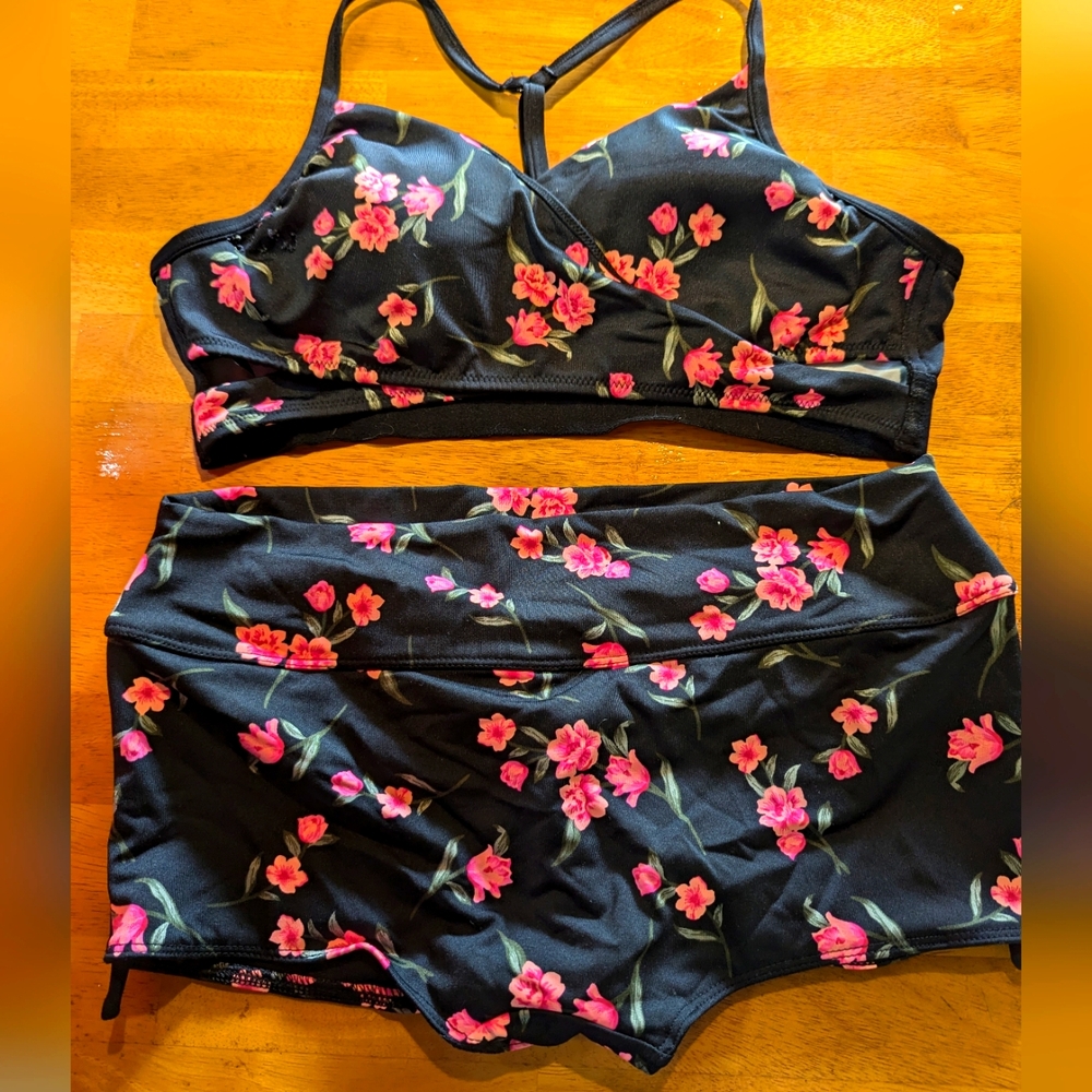 Pink flower bikini